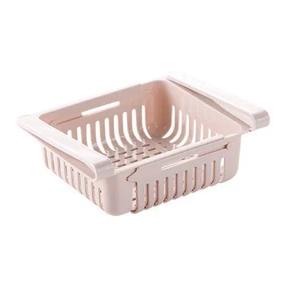 Adjustable Pull-Out Kitchen Fridge Storage Rack Drawer Organizer