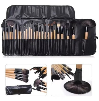 24-Piece Professional Makeup Brush Set - Foundation Eyebrow Powder