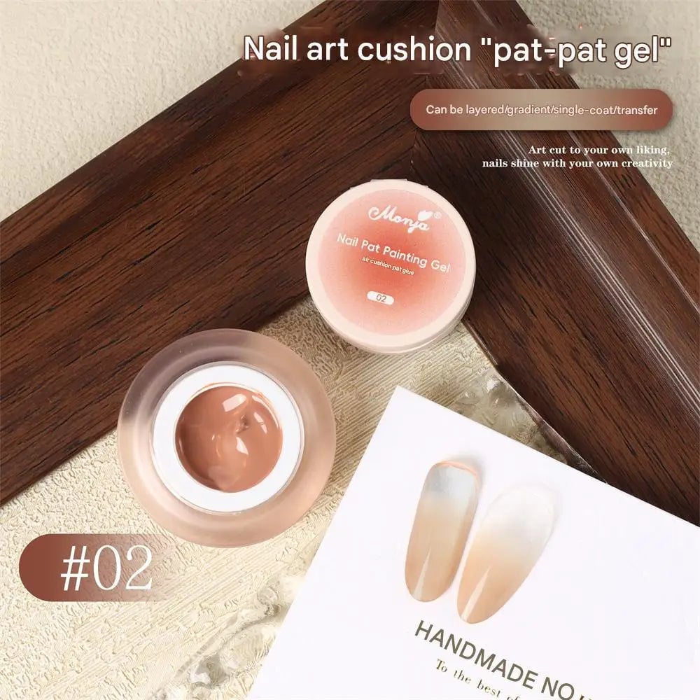Cushion Patting Gel Polish - Ombre Black White Peach Gradient Nail Art