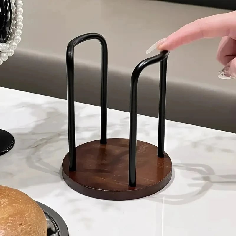 Wood Disposable Cup Dispenser Rack with Extended Stick - Storage Stand