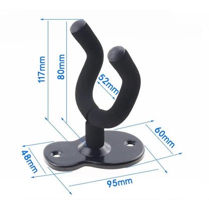 Metal Guitar Wall Mount Hook - Non-Slip Holder for Guitar Bass Ukulele