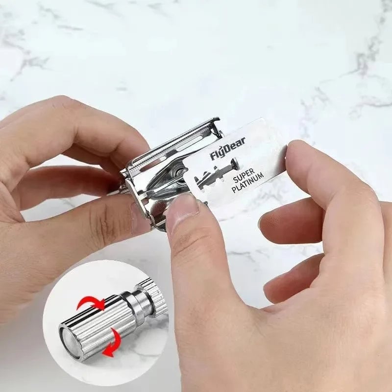 Stainless Steel Straight Razor - Folding Shaving Knife for Men