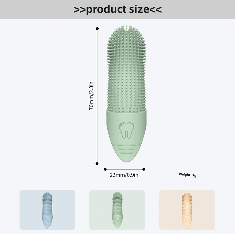 360° Dog Finger Toothbrush Food Grade Silicone Dental Care Tool