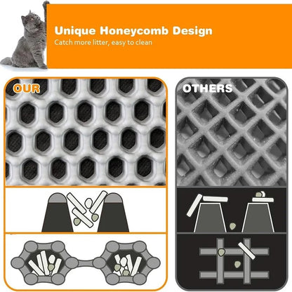 Large Waterproof Double Layer Cat Litter Mat Non-Slip Trapping Pad