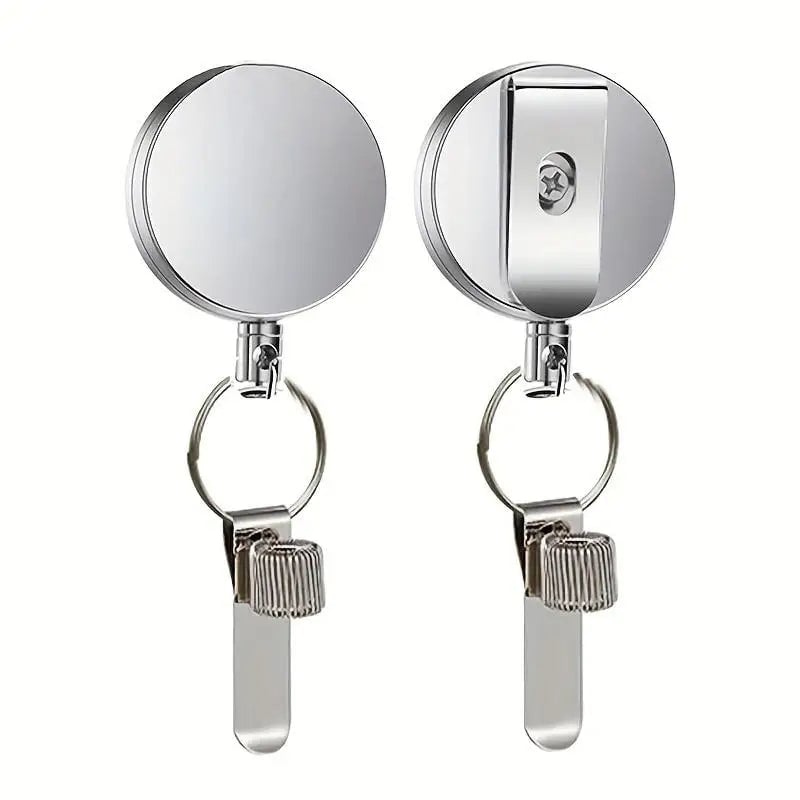 Retractable Steel Wire Pen Holder Anti-Loss Metal Clip Case 1-2pcs