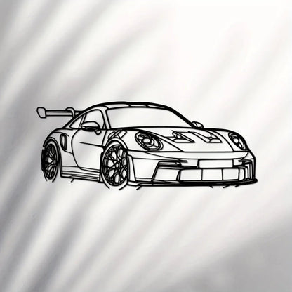 Metal Supercar Wall Art 15.75x6.32 Iron Racing Car Sculpture Decor