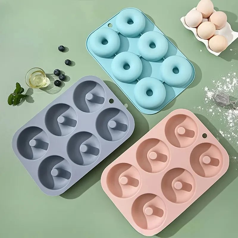 6-Hole Silicone Donut Mold Non-Stick Food Grade Baking Pan