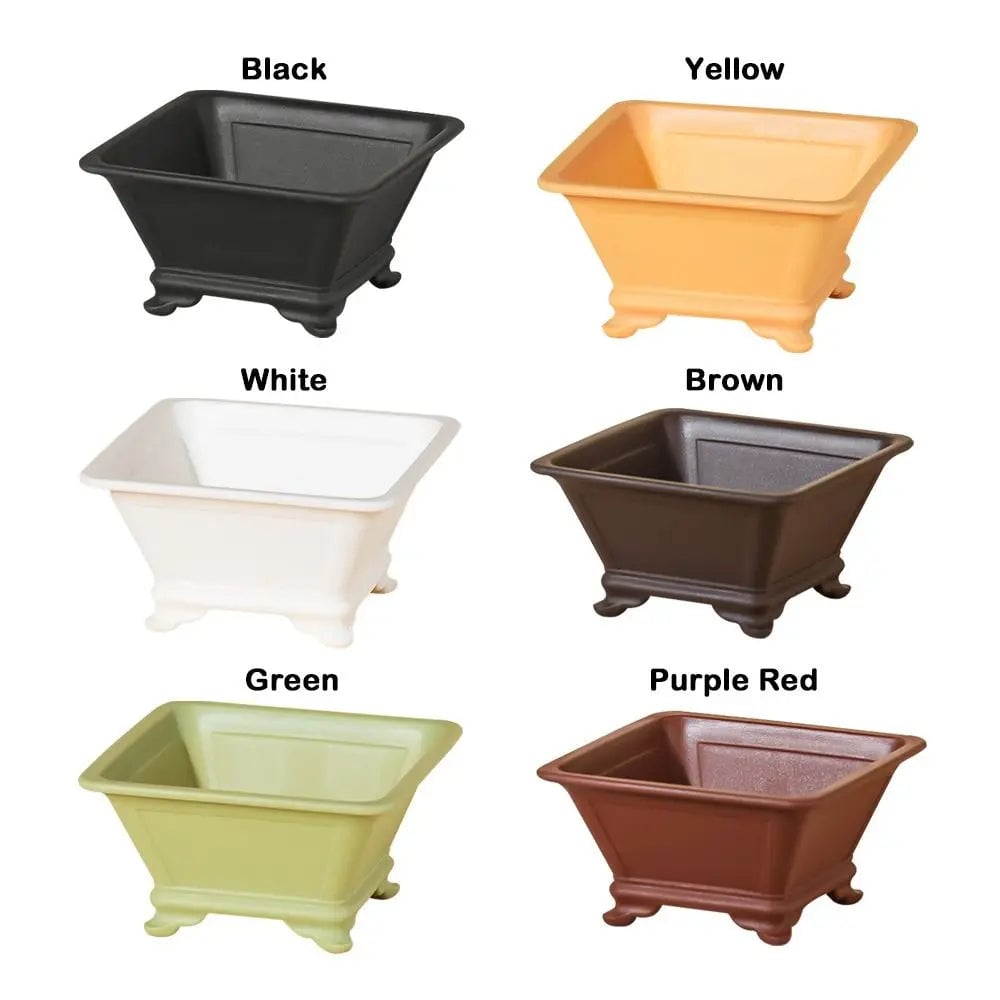 Purple Clay Plant Pots Set - Thick Durable DIY Imitation Flowerpots