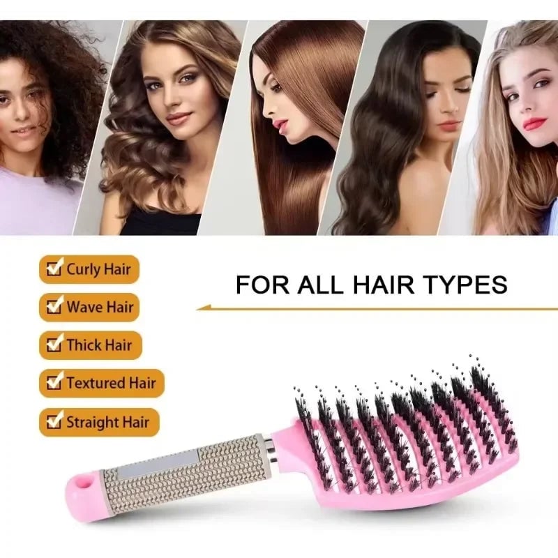 Detangling Hair Brush with Massage Bristles - Curly Hair & Wig Comb