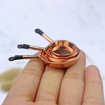 1:12 Scale Mini Kitchen Cookware Set - Alloy Doll House Accessories