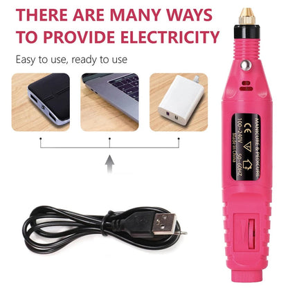 Lulaa Electric Nail Drill 35000RPM Professional Manicure Pedicure Kit