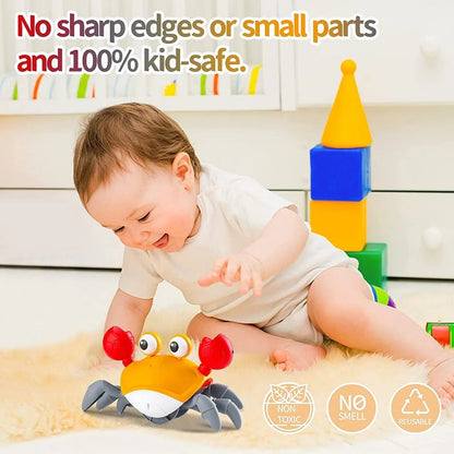 Battery Dancing Crab Interactive Crawling Toy - Escape Motion Baby Toy