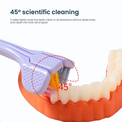 3 Sided Toothbrush Soft Bristles Deep Clean Adults Kids Oral Care