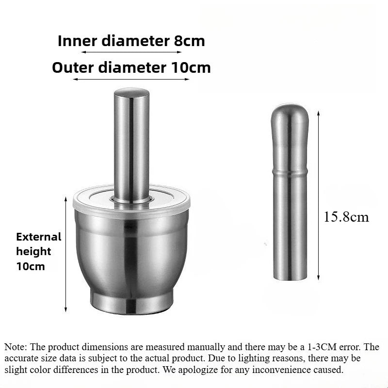 316 Stainless Steel Handmade Kitchen Garlic Grinder, A Mortar for Making Garlic Sauce, Very Suitable for Household Use