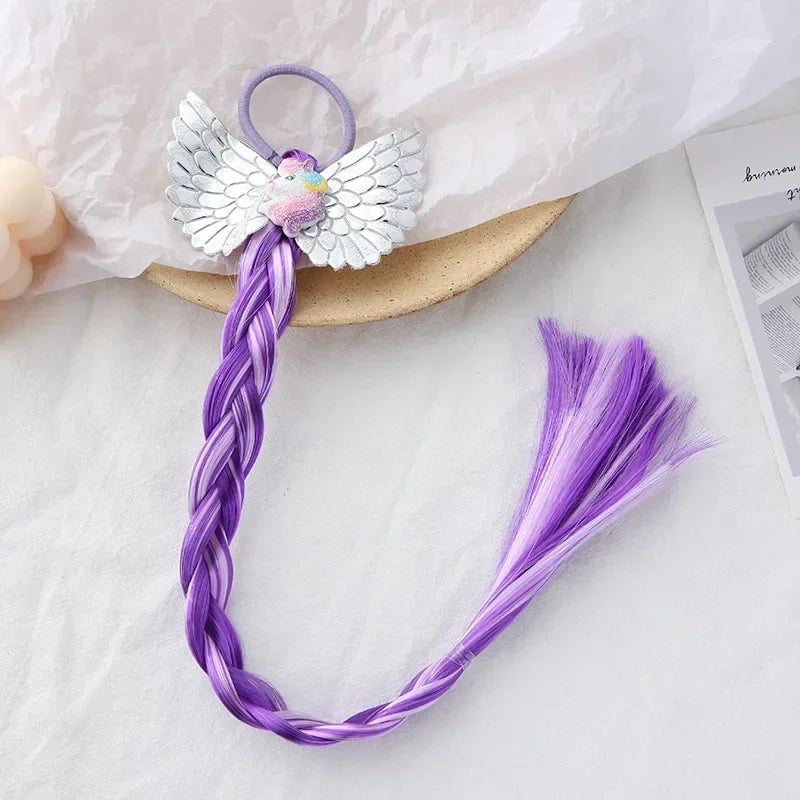 Girls Cartoon Bow Butterfly Braid Headband Ponytail Holder Set