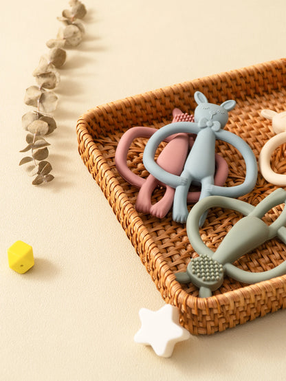Silicone Rabbit Teether Toy - Baby Nursing Chewing Relief