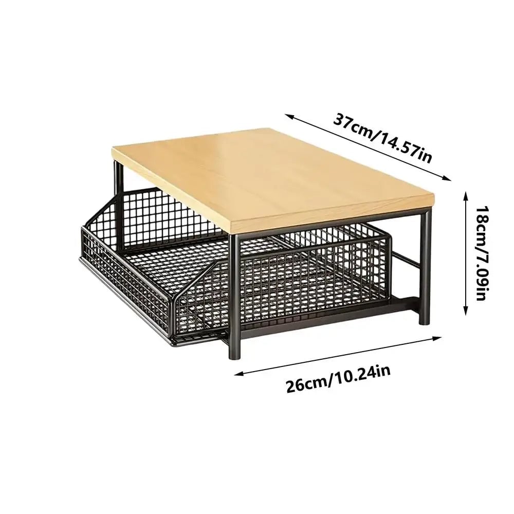 Multi-Tier Kitchen Storage Rack with Drawer - Vegetable Organizer