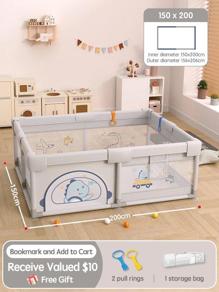Panda Baby Playpen 4 Adjustable Sizes Activity Gym Safety Fence