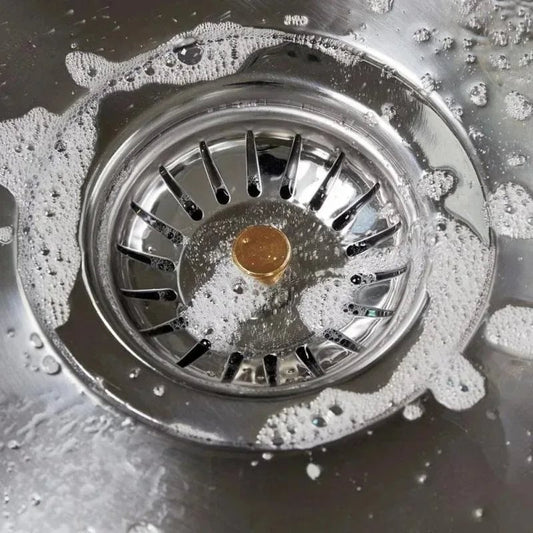 Stainless Steel Kitchen Sink Strainer Stopper 2 Piece Filter Set