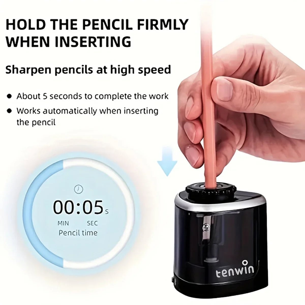 Electric Desktop Pencil Sharpener 6-8mm Automatic Assembly