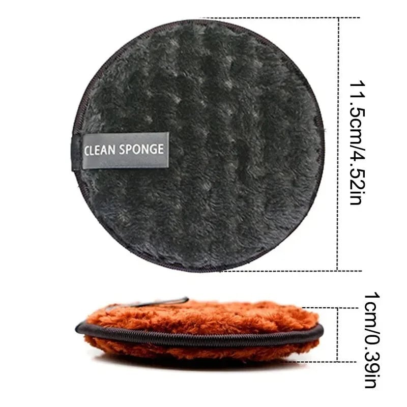 4-Piece Reusable Microfiber Makeup Remover Pads - Gentle Cleansing