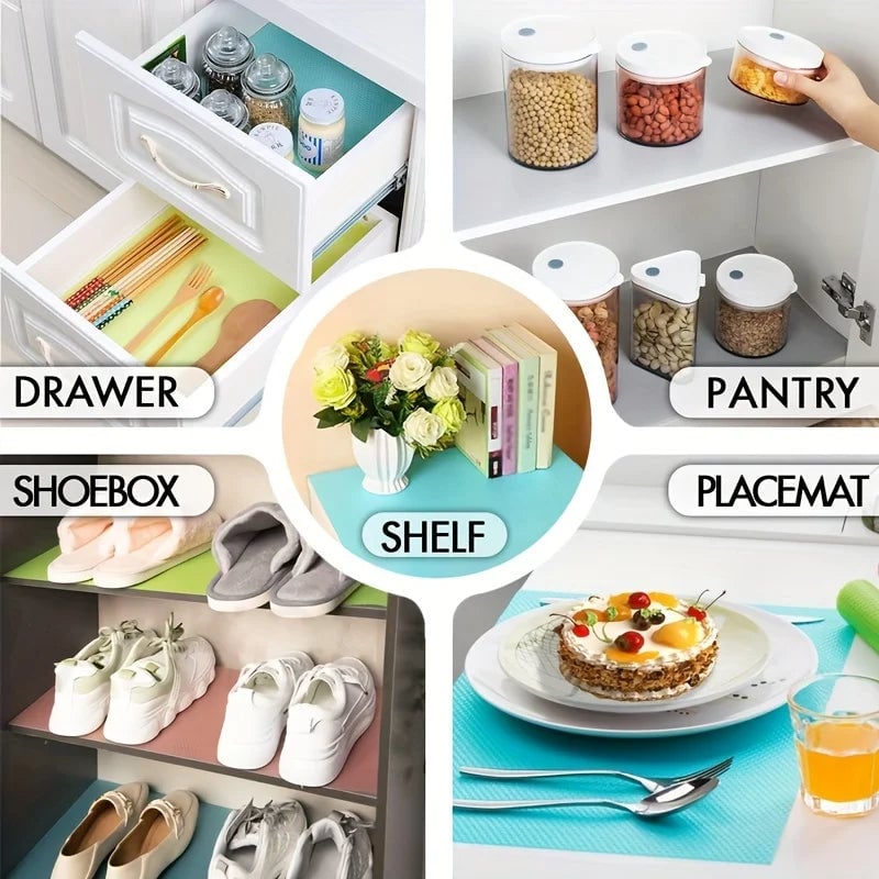 4PCS EVA Waterproof Refrigerator Liner Mats - Anti-Oil Kitchen Pads