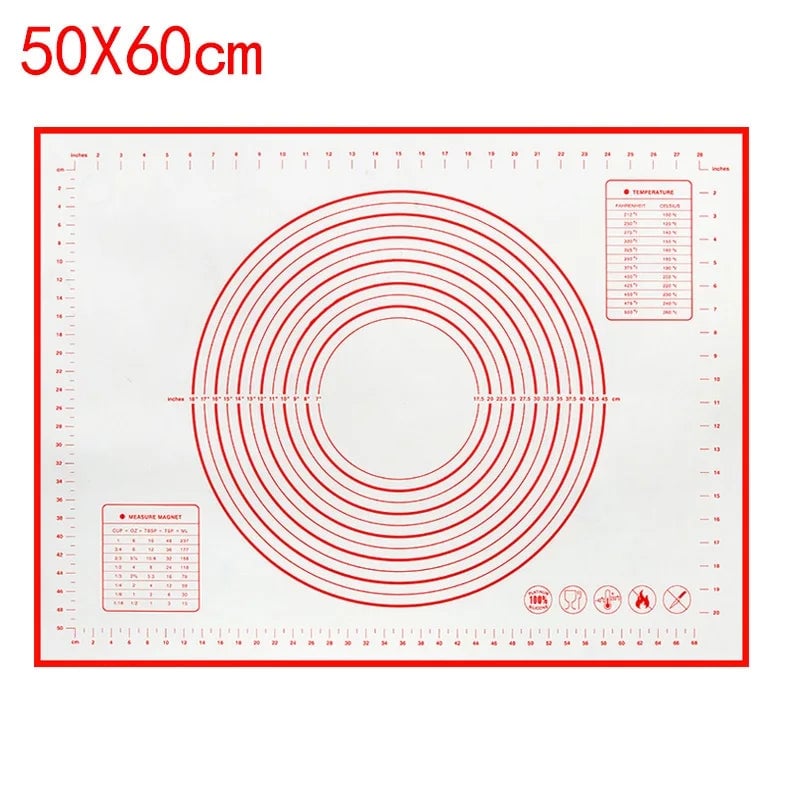 Silicone Non-Stick Baking Mat - Pizza Dough Kneading Pad Kitchen