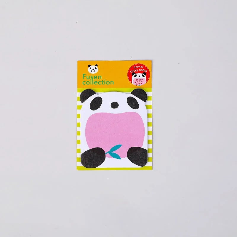8 Piece Animal Sticky Notes Set - Panda Cat Memo Pads Stationery