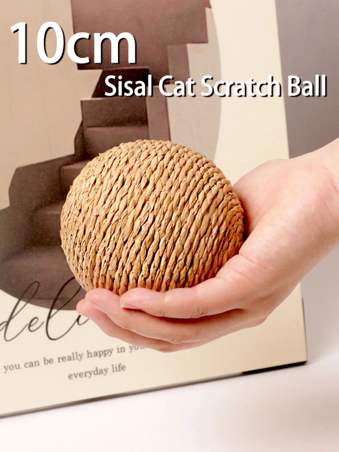 10CM Interactive Sisal Cat Scratching Ball - Teeth Cleaning Sound Toy