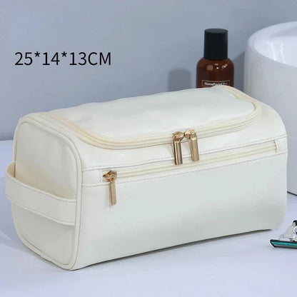 Large Hanging Leather Toiletry Bag - Travel Dopp Kit Men Women