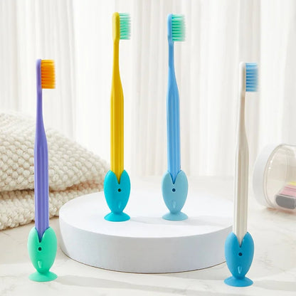 Fish Shape Silicone Toothbrush Holder Travel Storage Rack 4-8 Pcs