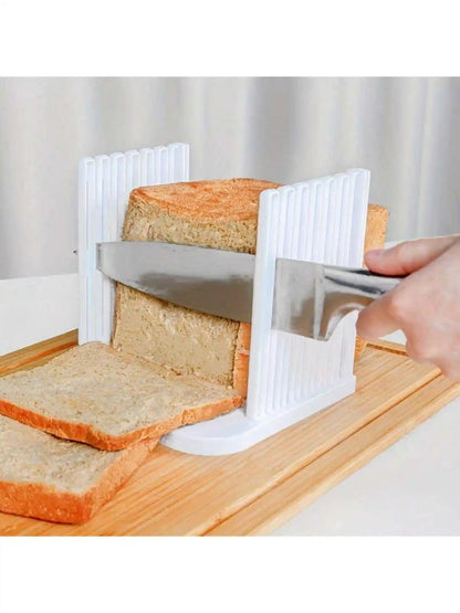 Adjustable Plastic Bread Slicer Guide - Foldable Kitchen Tool