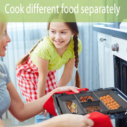 Silicone Air Fryer Baking Pan Set - Nonstick Divider Trays