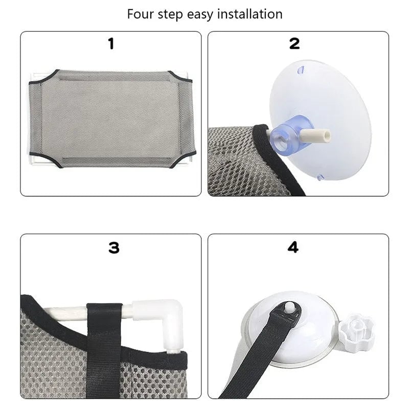 Cat Window Hammock Bed - Double-Decker Suction Cup Wall Mount