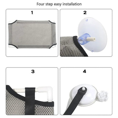 Cat Window Hammock Bed - Double-Decker Suction Cup Wall Mount