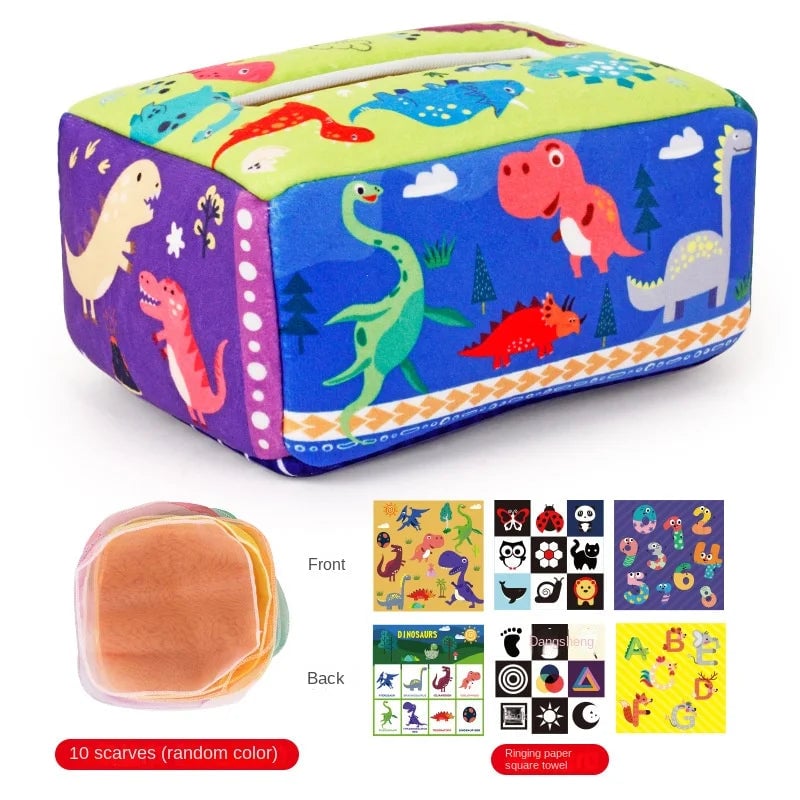 Baby Montessori Magic Tissue Box - Educational Sensory Busy Board