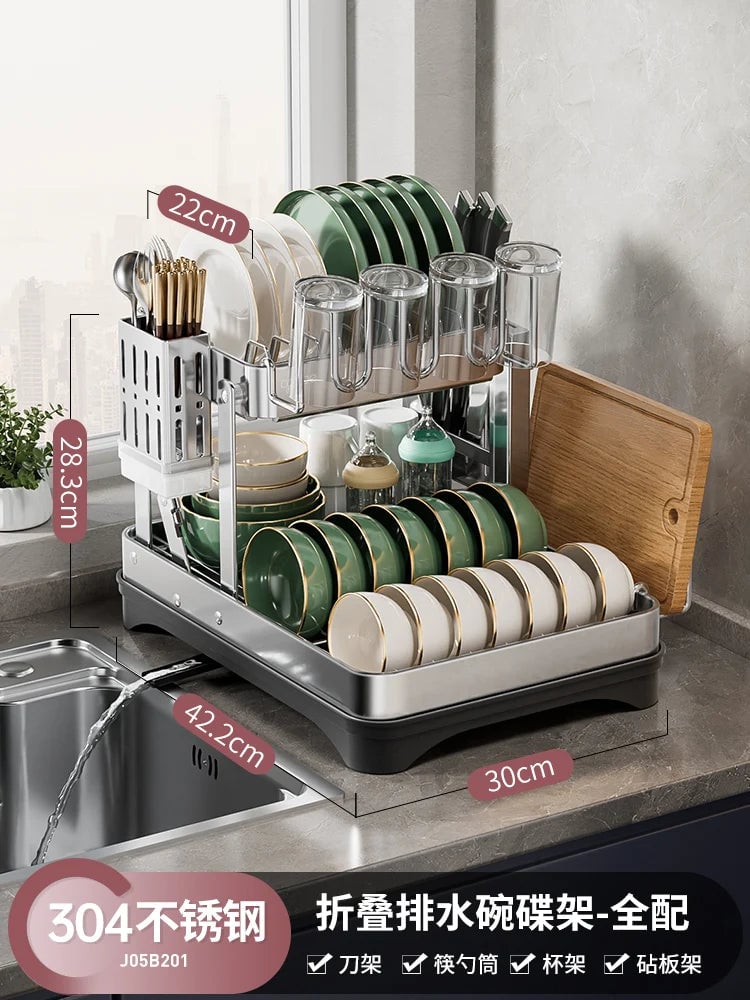 Multifunctional Kitchen Dish Drying Rack Countertop Organizer