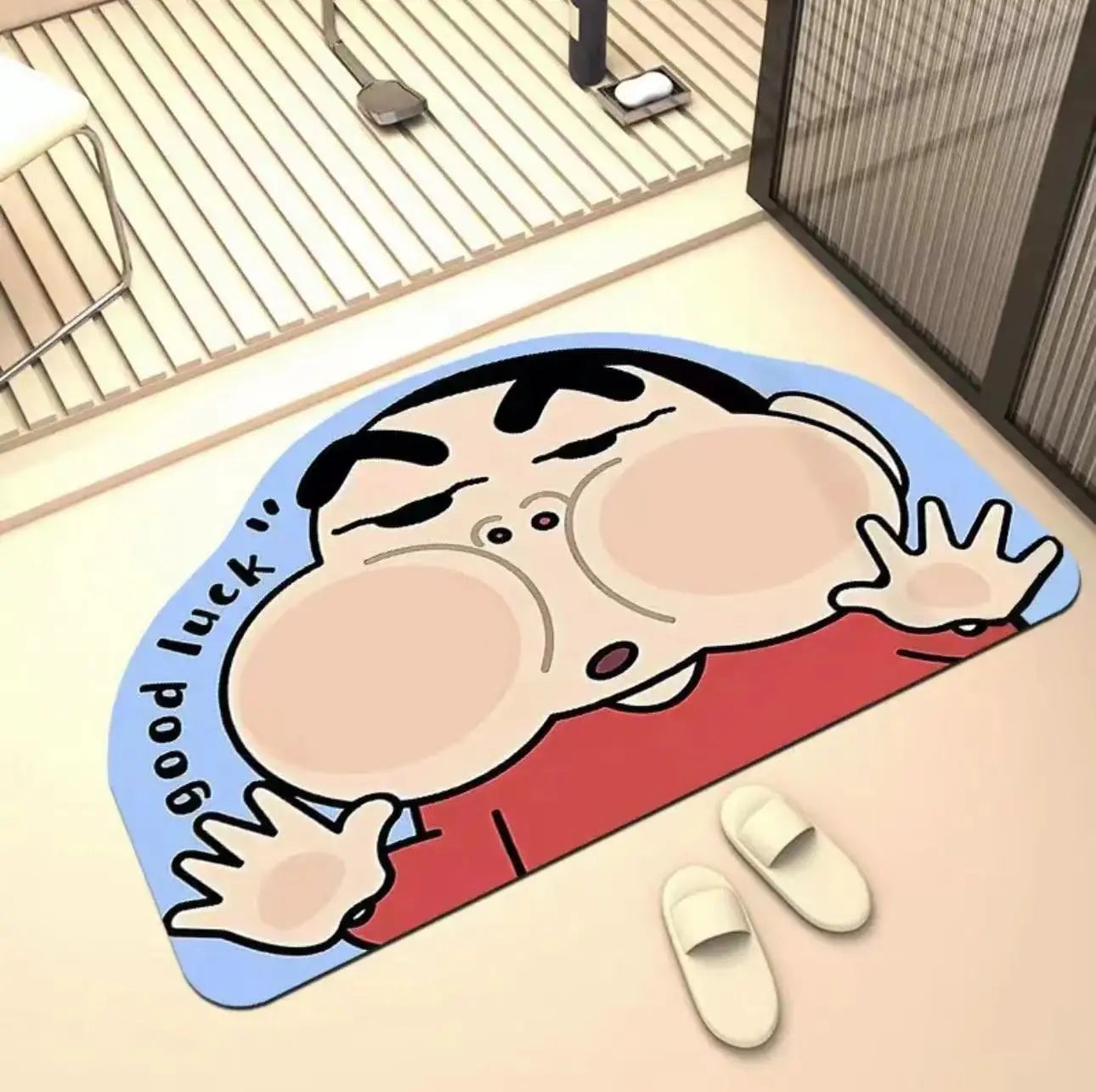 Quick Dry Anime Cartoon Bath Mat - Soft Water Absorption Shower Mat