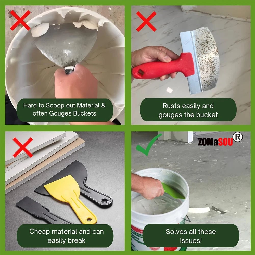 Curved Putty Knife Scraper Set - Drywall Finishing Paint Tool