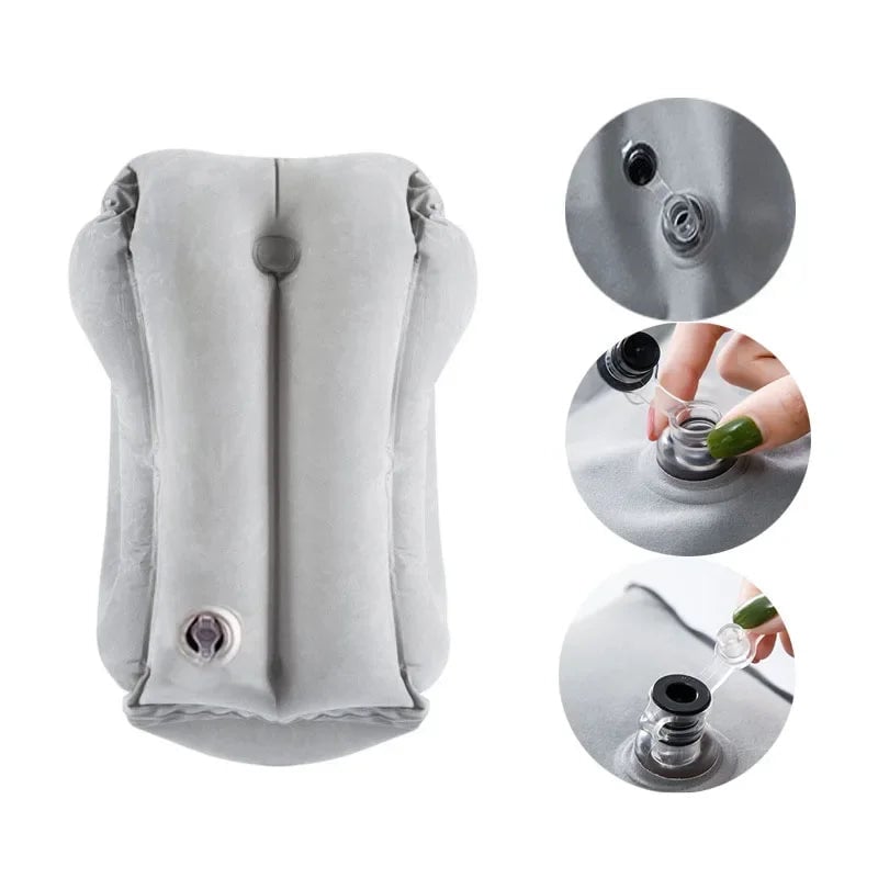 Portable Inflatable Travel Pillow Chin Neck Support Airplane Car