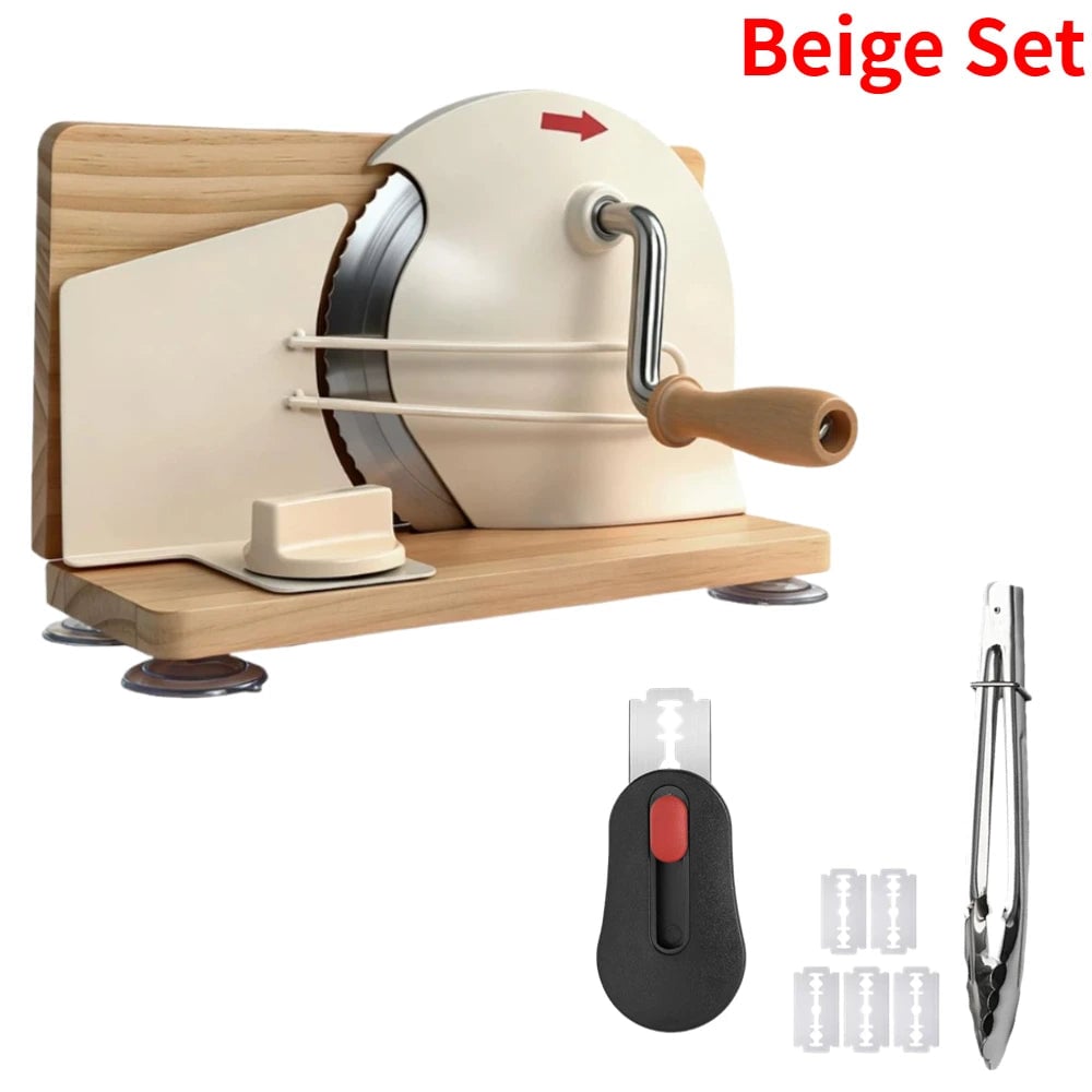 Manual Bread Slicer Adjustable Thickness Stainless Steel Hand Crank