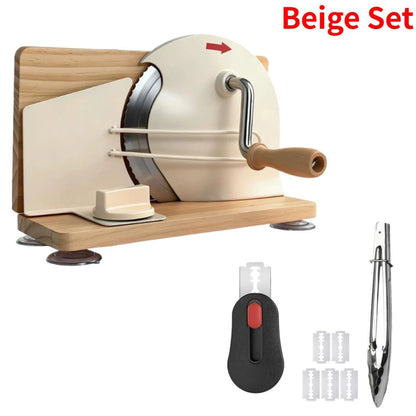 Manual Bread Slicer Adjustable Thickness Stainless Steel Hand Crank