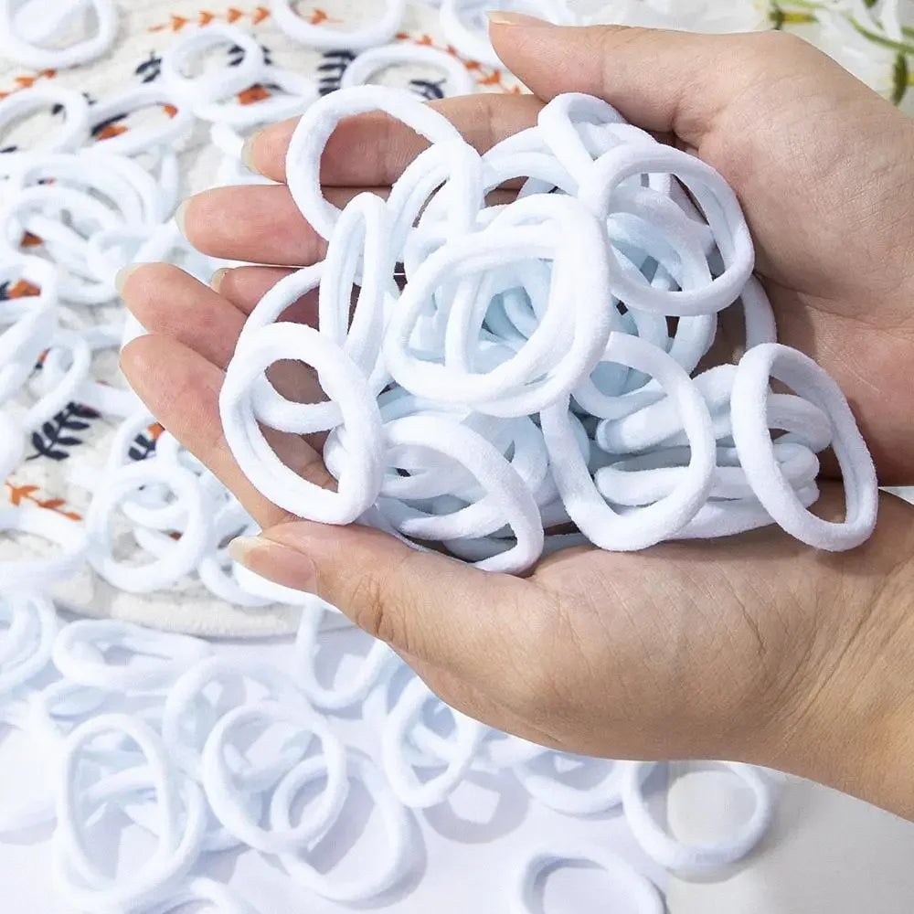 30-200pcs Nylon Hair Bands Set - Basic Ponytail Holders & Ties
