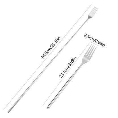 Extendable Non-Slip Fork - Portable Retractable Tableware