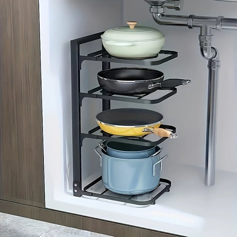 Adjustable Stainless Steel Pot Rack Kitchen Storage Organizer