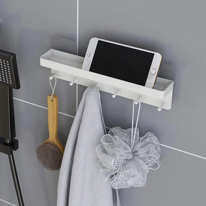 Wall-Mounted Key Organizer Rack with Hooks - Multi-Room Storage