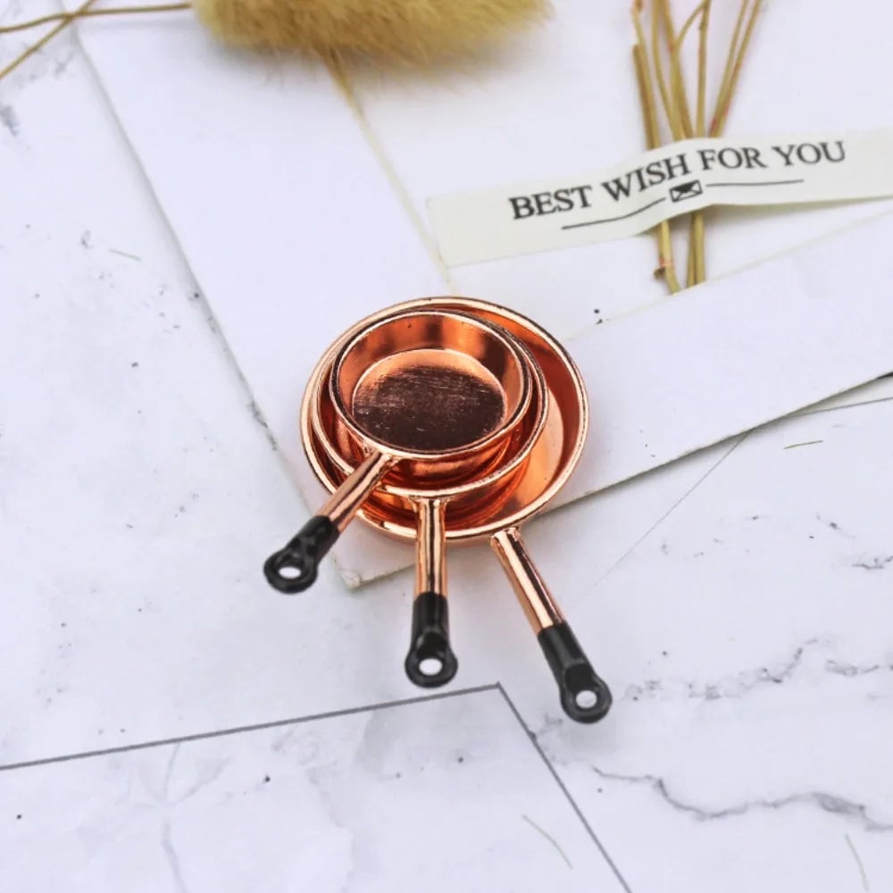 1:12 Scale Alloy Mini Kitchen Cookware Set Dollhouse Utensils