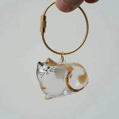 Cat Fur Memorial Resin Keepsake Capsule Keychain Pet Hair Pendant