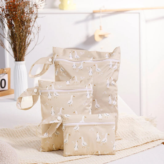 3PCS Recycled Fabric Waterproof Wet Dry Bags Portable Diaper Storage