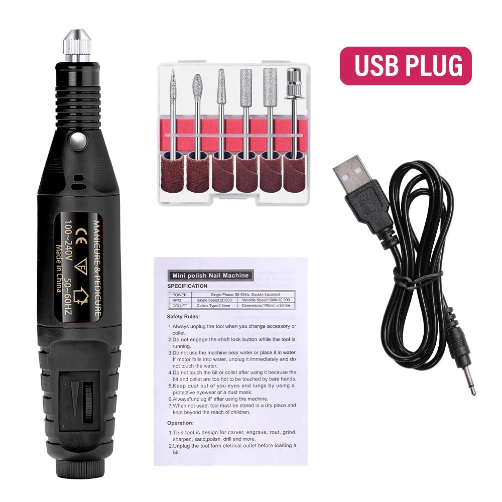 Lulaa Electric Nail Drill 35000RPM Professional Manicure Pedicure Kit